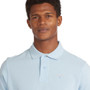 Barbour Mens Sports Polo in Sky - Lifestyle Front