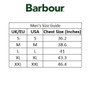 Barbour Mens Top Size Guide