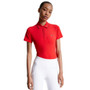 Tommy Hilfiger Ladies Harlem Short Sleeve Logo Polo Shirt in Fierce Red - Front