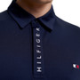 Tommy Hilfiger Mens Harlem Short Sleeve Logo Polo Shirt in Desert Sky - Chest Detail