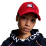 Tommy Hilfiger Montreal Water Repellent Flag Logo Cap in Fierce Red - Front Lifestyle