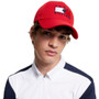 Tommy Hilfiger Montreal Water Repellent Flag Logo Cap in Fierce Red - Front Lifestyle