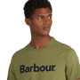 Barbour Mens Logo Tee in Burnt Olive- Detail