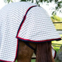 Premier Equine Cotton Stable Sheet in Red Check - Tail Flap