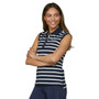 Toggi Ladies Lucille Sleeveless Polo Shirt - Navy/White - Side