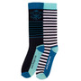 Toggi Ladies Eco Crest & Stripe Socks - Navy/Turquoise
