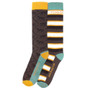 Toggi Ladies Eco Stripe & Pattern Socks - Khaki/Marine