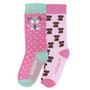 Toggi Childrens Pretty Puppy Two Pack Socks - Pink