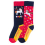 Toggi Childrens Stars & Unicorn Two Pack Socks -Navy/Red