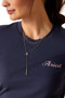Ariat Ladies Pretty Shield Short Sleeve T-Shirt in Navy Eclipse - Chest logo