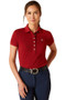 Ariat Ladies Prix 2.0 Short Sleeve Polo in Sun Dried Tomato - Front