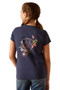 Ariat Youth Pretty Shield Short Sleeve T-Shirt in Navy Eclipse -  Back