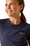 Ariat Youth Pretty Shield Short Sleeve T-Shirt in Navy Eclipse - Chest Detail