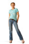 Ariat Youth Little Friend Short Sleeve T-Shirt in Marine Blue - Front