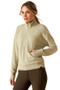 Ariat Ladies Friday Cotton Half Zip Sweatshirt in Heather Laurel Green - Front