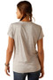 Ariat Ladies Laguna Short Sleeve Logo Top in Alloy - Back