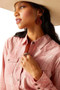 Ariat Ladies Nazca Snap Long Sleeve Shirt in Nazca Plaid - Chest Detail