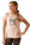 Ariat Youth Roller Pony Short Sleeve T-Shirt in Blushing Rose - Front