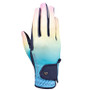 Hy Equestrian Childrens Ombre Riding Gloves in Navy/Pastel - Front