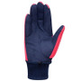Hy Equestrian Childrens Winter Two Tone Riding Gloves in Navy/Raspberry - Palm