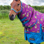 StormX Original Thelwell Collection Pony Friends Combi Turnout Rug 200g in Imperial Purple/Pacific Blue - Front Lifestyle