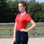 Hy Equestrian Ladies Scarlet Show Shirt in Red - Front