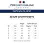 Premier Equine Country Boots Size Guide