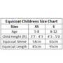 Equicoat Childrens Size Guide