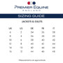 Premier Equine Womeans Coat Size Guide