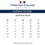 Premier Equine Womens Coat Size Guide