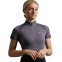 Premier Equine Ladies Remisa Technical Short Sleeved Riding Top in Grey - Front