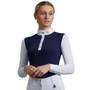 Premier Equine Ladies Rossini Lycra Show Shirt in Navy/White - Front
