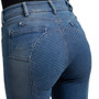 Premier Equine Ladies Gina Full Seat Denim Breeches in Denim - Back Detail