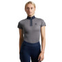Premier Equine Ladies Amia Technical Short Sleeved Riding Top in Anthracite Grey - Front