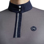 Premier Equine Ladies Amia Technical Short Sleeved Riding Top in Anthracite Grey - Chest Detail