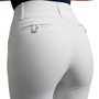 Premier Equine Ladies Aradina Full Seat Gel Competition Riding Breeches - White - Seat Detail