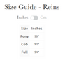 Reins - Size Guide