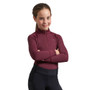 Premier Equine Childrens Ombretta Technical Riding Top - Wine - Front