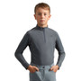 Premier Equine Childrens Ombretta Technical Riding Top - Anthracite Grey - Front