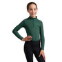 Premier Equine Childrens Ombretta Technical Riding Top  - Green - Front