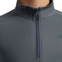 Premier Equine Childrens Ombretta Technical Riding Top - Anthracite Grey - Zip Detail