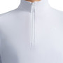 Premier Equine Childrens Ombretta Technical Riding Top  - White - Zip Detail