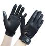 Premier Equine Bordoni Leather Mesh Riding Gloves in Black - Pair
