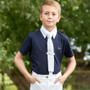 Premier Equine Mini Childrens Antonio Short Sleeve Tie Shirt in Navy - Lifestyle