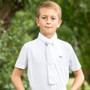 Premier Equine Mini Childrens Antonio Short Sleeve Tie Shirt in White - Lifestyle