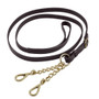 Premier Equine Leather Lead Rein with Chain Coupling - Brown -  Full View