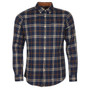 Barbour Mens Crossfell Tailored Checked Shirt in Blue - Front