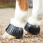 Premier Equine Techno Wool Rubber Bell Over Reach Boots in Black  Back