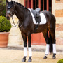 LeMieux Merino+ Half Lined Suede Dressage Saddle Pad in White - Lifestyle