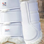 Premier Equine Techno Wool Brushing Boots in White - Fastenings